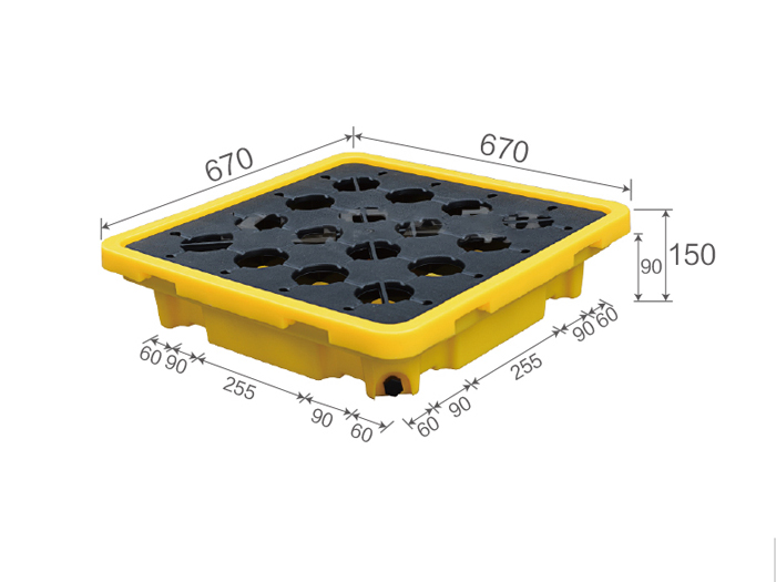 單桶防滲漏塑料托盤
